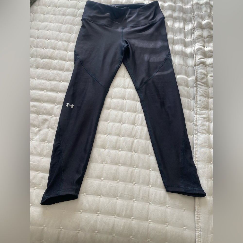 Under Armour Black HeatGear Compression Workout Pants Sz Medium